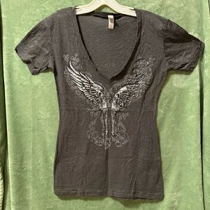 Hot Leathers Sheer Winged Gun Tee XL